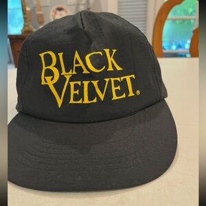 Vintage “Black Velvet” Black and gold SnapBack Cap.